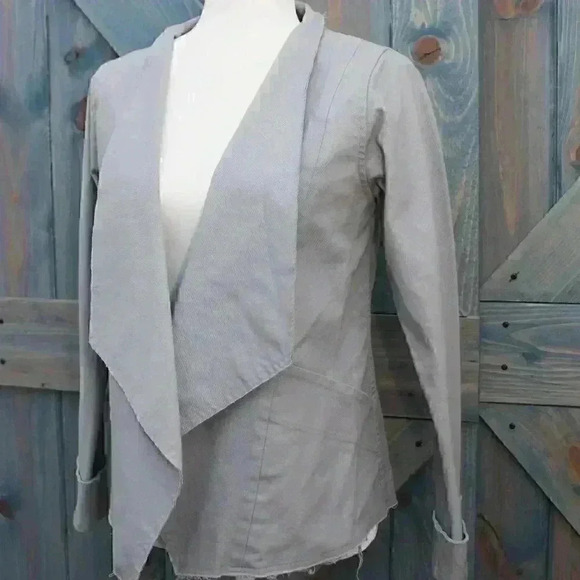 Robin Lane Canvas Friday Grey Jacket Size 1 Small 6 8 - Picture 2 of 9